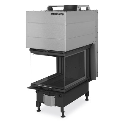 Romotop Heat U 50.52.70.24 U-formad inbyggnadskamin med mörk keramisk brännkammare.