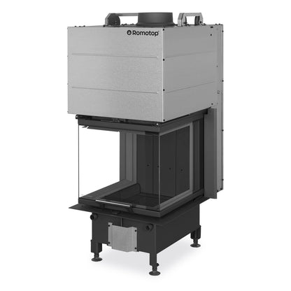 Romotop Heat U 50.52.70 U-formad inbyggnadskamin med mörk keramisk brännkammare.